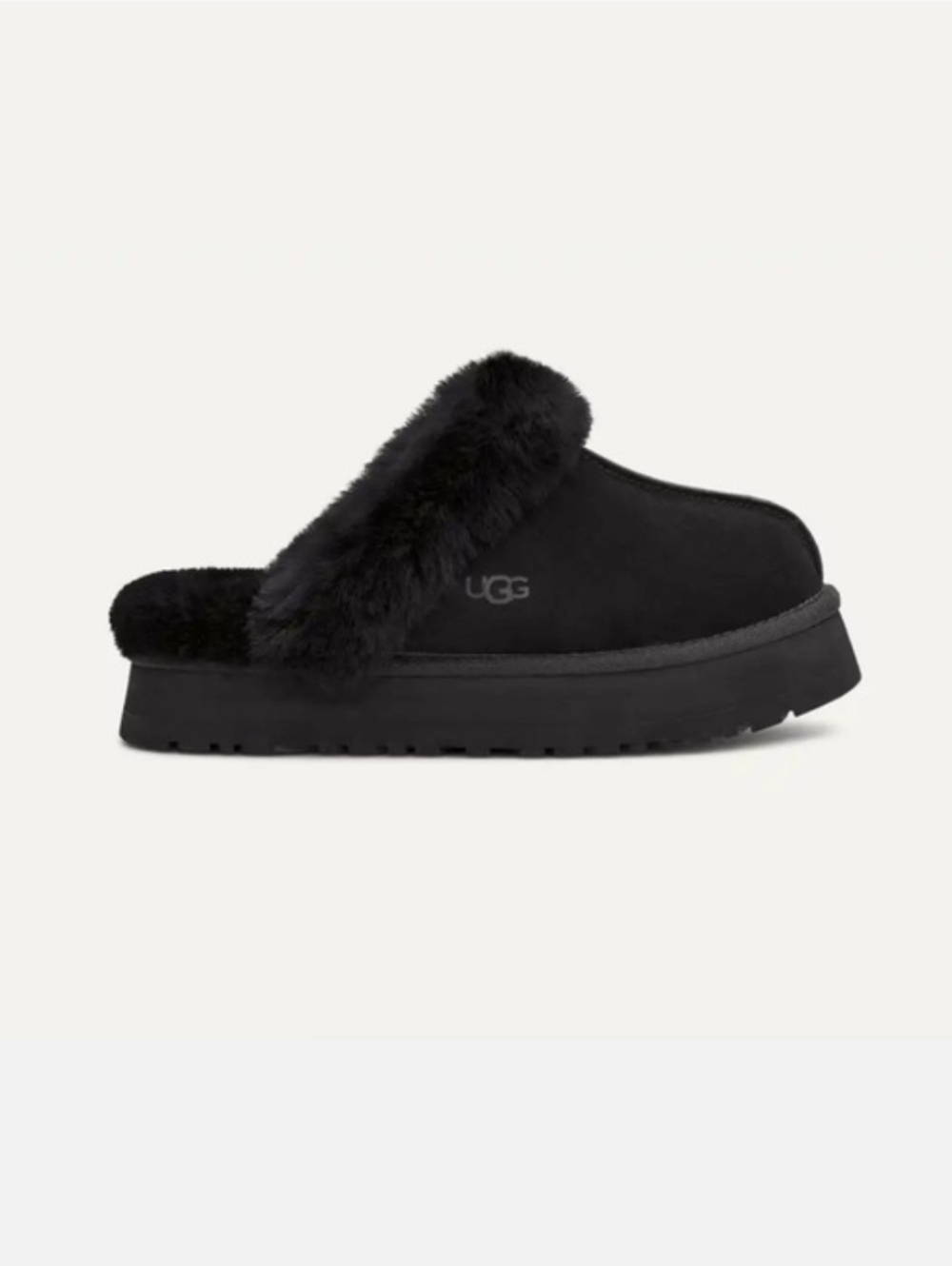 UGG Platform Disquette Slippers Black Size 9